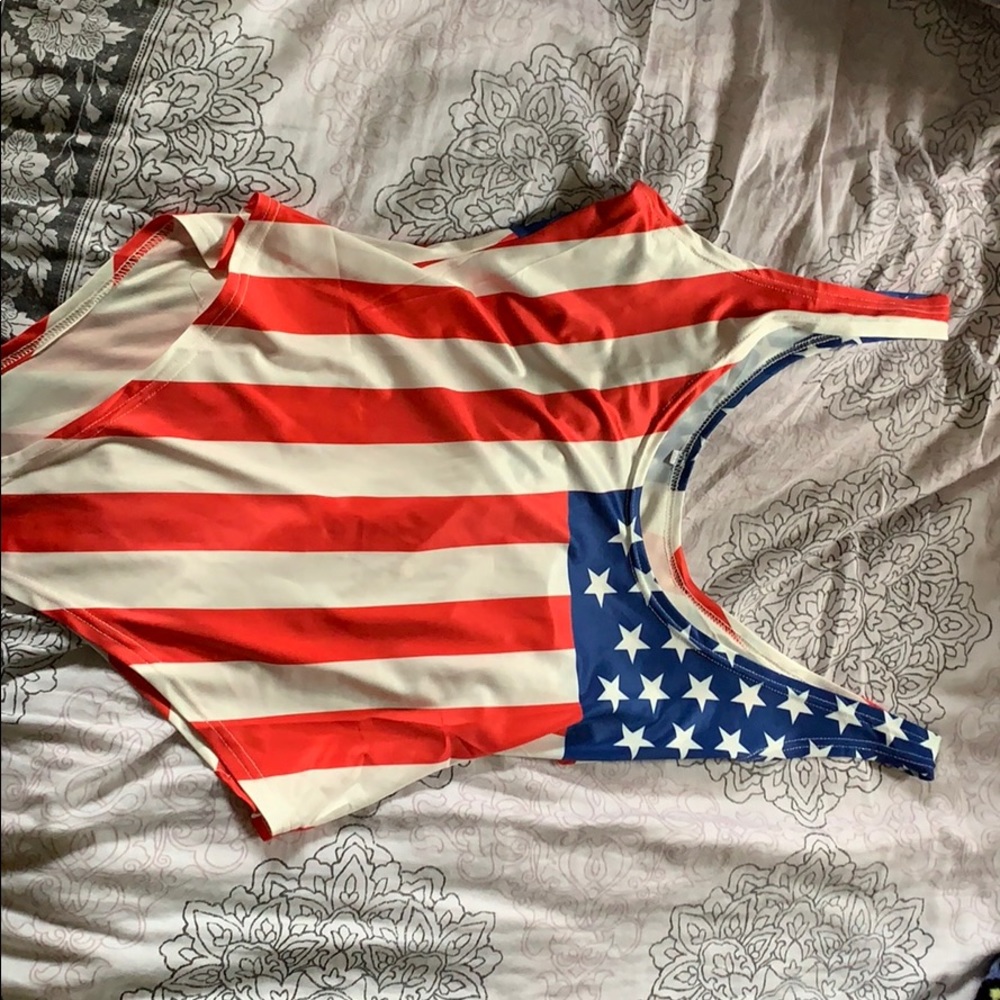 American flag body suit